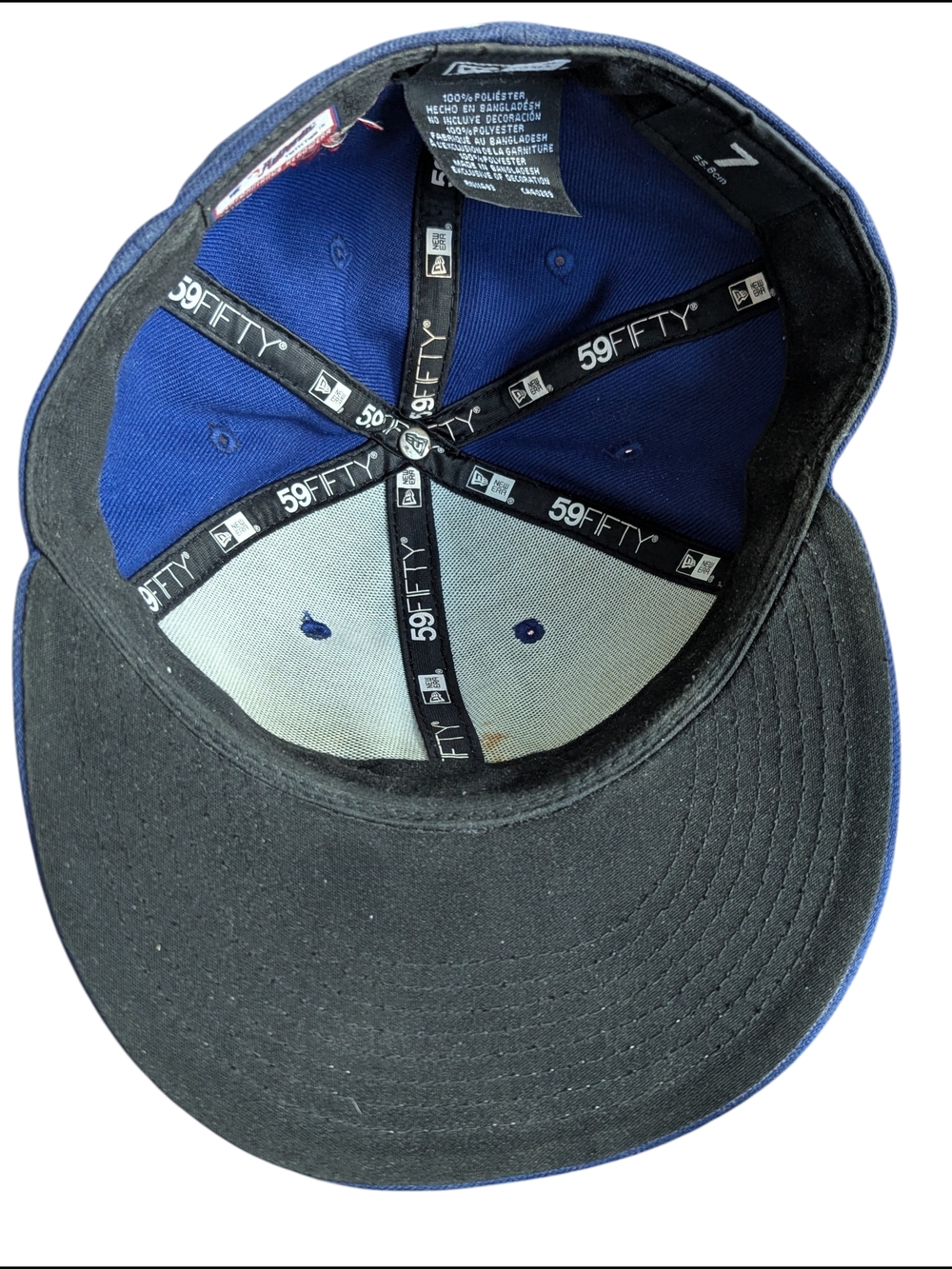 New Era Blue LA Dodgers Logo 59Fifty Size 7 Official On Field Cap Nora Rose MLB - Picture 7 of 10